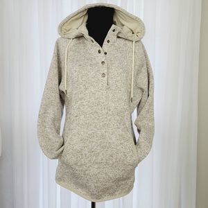 Miami Heathered Cream Hooded Sweater Sz Large